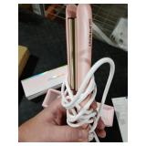 SUPRENT Hair Straightener 1 Inch Flat Iron- 2-in-1 Ceramic Straightens & Curls for Travel- Heats Up Fast- Hair Straightening Iron with 110-240V Dual Voltage and LCD Display- Pink