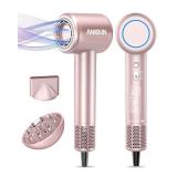 Hair Dryer, High-Speed Ionic Low Noise Blow Dryer with Brushless Motor for Fast Drying, Thermo-Control Quiet Compact Hair Blow Dryer with Magnetic Diffuser for Curly Hair for Home Travel Salon