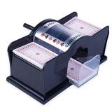 Card Shuffler for Poker Deck/Playing Cards, Manual, Bridge and Poker, Casino Style, 1-2 Deck, Crank Handle for A Easy Shuffle, A for Seniors