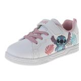 Disney Lilo and Stitch Sneakers - Women Stitch Shoes Lace Up Lightweight Breathable - White Pink (Size 1 Big Kid)