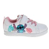Disney Lilo and Stitch Sneakers - Women Stitch Shoes Lace Up Lightweight Breathable - White Pink (Size 1 Big Kid)