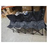 Kigley Portable 4 Seat Soccer Bench Chairs Foldable Team Sports Bench with Pockets and Carrying Bag for Camping Soccer Sports Team Basketball Football Practice Games(Black,1 Pcs)