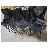 Kigley Portable 4 Seat Soccer Bench Chairs Foldable Team Sports Bench with Pockets and Carrying Bag for Camping Soccer Sports Team Basketball Football Practice Games(Black,1 Pcs)