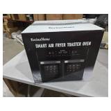 24Qt Dual Zone Air Fryer Oven with Rotisserie, Extra Large Double Air Fryers Mini Oven Digital 1800W 10 in 1 Airfryer Countertop Convection Toaster Oven Combo, Stainless Steel Inner, 360° Even Heatin