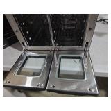 24Qt Dual Zone Air Fryer Oven with Rotisserie, Extra Large Double Air Fryers Mini Oven Digital 1800W 10 in 1 Airfryer Countertop Convection Toaster Oven Combo, Stainless Steel Inner, 360° Even Heatin