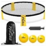 Outdoor Beach Ball Game Includes 3 Balls, Net and Carrying Bag -Roundnet Game Set for Adults, Kids, and Family - Perfect for Beach, Yard, Lawn, Backyard, and Park