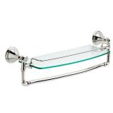 Delta Cassidy 18  Glass Shelf with Removable Bar  Polished Nickel