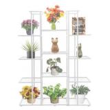 5 Tier 14 Potted Metal Large Plant Stand for Indoor Outdoor Flower Pot Display Planter Shelf, Charcoal Grey