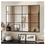 Antok Decorative Mirrors for Wall Decor, 30\" x 40\" Decorative Wall Mirror Black Window Mirrors Wall Mounted Decorative Mirror for Living Room Dining Room Hallway Entryway Black,Retro Rect Style