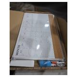 Monthly Calendar Whiteboard Dry Erase Cork Board Combo for Wall, 30\" x 20\" Magnetic Double-Sided Calendar White Board and Bulletin Board, Portable Board for Office, Kitchen, School, Home, Dorm