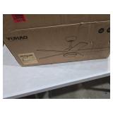 YUHAO 52 Inch Black Ceiling Fan with Light .Noiseless,Dimmable,3CCT,6 Speeds Reversible, DC Ceiling Fans for Indoor or Covered Outdoor