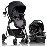 Evenflo Pivot Modular Travel System with LiteMax Infant Car Seat with Anti-Rebound Bar - Casual Gray