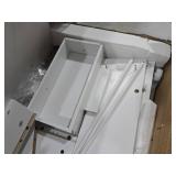 VASAGLE Slim Storage Cabinet, Narrow Storage Organizer with Slide Out Drawers, Freestanding Toilet Paper Holder, Small Space Skinny Cabinet for Bathroom Kitchen Corner, Cloud White UBBC847P31