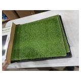 Hompet Dog Potty for Indoor or Porch, 2 Pcs Artificial Grass Training Pads with Pee Baffle, Reusable, Alternative to Puppy Pads, Portable Dog Litter Box for Small/Medium Dogs