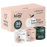 ecoHiny Premium & Soft Bamboo Toilet Paper | PFAS Free | 36 Mega Rolls, 3 ply & 350 Sheets | Non Toxic, FSC Certified, Septic Safe, BPA Free | Tree Free Toilet Tissue | Plastic Free Packaging