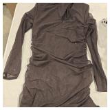 Haute Bodycon Mini Dress Brown Large