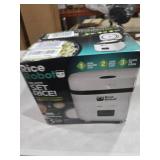 Rice Robot 4-Cup Space Saving Rice Cooker with Ceramic Nonstick Inner Pot, White