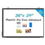 H-Qprobd 36\"x24\" White Board for Wall Double-Sided Magnetic Dry Erase Board with Black Aluminum Frame, Presentation Whiteboard Suitable for Home, Office, Classroom & Kitchen