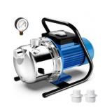 FOTING 1.6HP Shallow Well Pump, 1600GPH Jet Pumps Garden Pump 147FT, Portable 115V Water Transfer Household Draining Irrigation Pumps Stainless Steel for Garden Lawn Farm