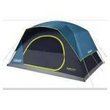 Coleman 8 Person Skydome Dark Room Tent with Rainfly, 5 Minute Setup, Blocks 90% of Sunlight, 20% More Headroom Than Traditional Tents