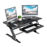 42 inch Stand Up Desk Converter, Height Adjustable Sit Stand Desk Riser, Black, 42PB