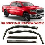 Voron Glass In-Channel Extra Durable Rain Guards for Trucks Dodge RAM 1500 2019-2024 Crew Cab  Window Deflectors  Vent Window Visors  4 Pieces - 220159