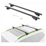 Universal Lockable Roof Rack Cross Bars, 52" Adjustable Aluminum Crossbars with 200lbs Load Capacity for Car, Only Fit Raised Side Rails with Gap