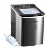 Frigidaire Compact Countertop Ice Maker, Makes 26 Lbs. of Bullet Shaped Ice Cubes Per Day, Silver Stainless