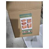 Stackable Apothecary Cabinet 4 Drawer Desk Organizer - Vintage Library Card Catalog Wood Storage Box - Office Desktop Dresser for Stationery, Thread Embroidery, Sewing, Crafts, Junk Drawer & Supplies