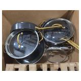 GreenPan Hard Anodized Healthy Ceramic Nonstick 10 Piece Cookware Pots and Pans Set, Gold-Tone Stainless Steel Handles, PFAS-Free, Dishwasher Safe, Oven & Broiler Safe, Black