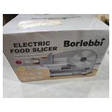 Meat Slicer, 200W Electric Food Slicer with 2 Removable 7.5\" Stainless Steel Blades and Stainless Steel Tray, Child Lock Protection, Adjustable Thickness, Food Slicer Machine for Meat Cheese Bread