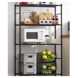 Storage Shelves - 4 Tier Shelf Organizer, Heavy Duty Garage Shelving Unit with Leveling Feet, Stable Metal Shelves Organizer for Pantry, Kitchen and Closet, 33.0\" W x 12.6\" D x 57.2\" H, Black