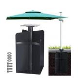In-ground Umbrella Base for Offset Cantilever Umbrellas, Stainless Steels Outdoor Umbrella Base, Upright Outdoor Umbrella Holder