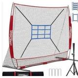 7x7 FT Baseball Net for Batting Pitching Hitting, with Strike Zone, Softball Net for Batting and Pitching, Baseball Practice Training Equipment for Kids Adult