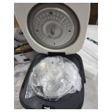 Rice Robot 4-Cup Space Saving Rice Cooker with Ceramic Nonstick Inner Pot, White