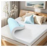 SUBRTEX Queen Mattress Topper, Gel-Infused Memory Foam Mattress Topper, High Density Cooling Bed Topper Pad with Breathable Removable Fitted Cover CertiPUR-US Certified (2 Inch, Queen)