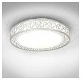 ASD 18 Inch LED Flush Mount Ceiling Light Fixture for Bedroom, 35W 1992LM 5CCT 2700K-5000K, Triac Dimmable Lights, Dining, Living Room, Kitchen Lamps, Modern Home Lighting Fixtures, Nickel, ETL