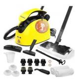 Steam Cleaner, Multipurpose Powerful Steamer with 21 Accessories, 248°F High-Temperature Steam for Floors, Grout, Tiles, Carpet, Cars - Portable 1.08L Tank, Child Lock, Chemical-Free Cleaning (Yellow
