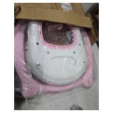 Foldable Baby 5-in-1 Activity Walker - Rocker, Activity Center, Bouncer, Seat Walker, Push Walker - Adjustable Speed Rear Wheels and Height Toys Ages 6-18 Months(Pink)