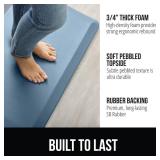 GORILLA GRIP Comfortable Cushioned Kitchen Mats for Floor, Waterproof and Stain Resistant Soft Top, 3/4 Inch Thick Ergonomic Standing Desk Anti Fatigue Mat, Foam Supports Feet, 17x24, Sky Blue