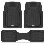 -923-BK 923-BK Black FlexTough Contour Liners-Deep Dish Heavy Duty Rubber Floor Mats for Car SUV Truck & Van-All Weather Protection, Universal Trim to Fit