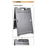 SmartSign Two-Sided BabyBoss Sidewalk Sign Frame with Slide-In Feature/A-Frame Sandwich Board Signs, Plastic, Black, Made in USA