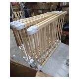 Wooden Playpen, 57\"x57\"x24\" Size Foldable Baby Fence Portable Tools Free, Adjustable Playard for Babies and Toddlers with Safety Locking Gate