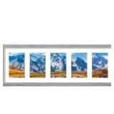 Vittanly 8x24 Collage Picture Frame, Displays 5Pcs 4x6 Pictures with Mat or 1Pcs 8x24 without Mat, Picture Frames Collage Wall Decor for Horizontal or Vertical Display, Grey, 1 Pack