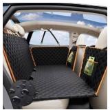 Hard Bottom Holds 420LBS, Dog Car Seat Cover for Back Seat, Back Seat Extender for Dogs, Back Seat Extender for Car Travel Bed with Mesh Window and Storage Pocket, SUV, Truck