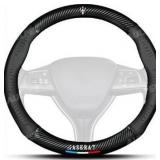 Custom-Fit Carbon Fiber Premium Leather Non-Slip & Breathable Steering Wheel Cover Compatible with Car Accessory(MS-O)
