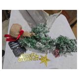 Mini Christmas Tree with 40 Lights Snow Flocked Christmas Tree 24In/2FT Artificial Small Xmas Tabletop Tree with Christmas Ornaments for Tabletop Fireplace Mantel Christmas