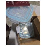 Glass Food Storage Containers with Lids Airtight 4 Pack, Glass Storage Containers with Lids for Food, Not Easy Broken & Leak Proof, Glass Containers with Lids for Oven/Dishwasher Safe, Blue