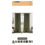 Topfinel Olive Green Velvet Blackout Curtains 84 Inches Long, Soundproof Room Darkening Dark Green Forest Green Thermal Insulated Boho Elegant Moody Back Tab Curtains for Living Room Bedroom 2 Panels
