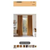 Topfinel Velvet Blackout Curtains Gold Brown Room Darkening Soundproof Insulated Curtains 84 Inch Long, Mordern Luxury Drapes for Living Room, Thick Back Tab Rod Pocket 2 Panels Christmas Winter Decor